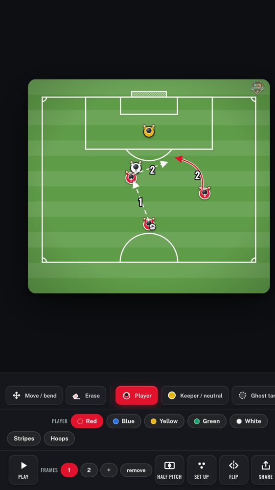 A coach using the BFA app on a tablet